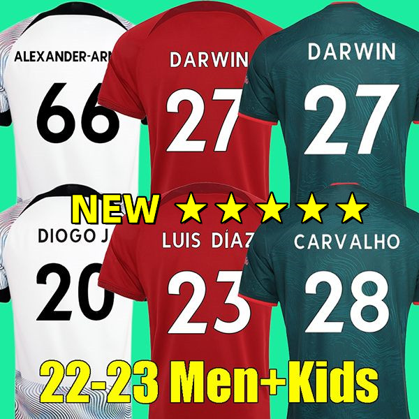 

22 23 soccer jerseys season fans tees home away 3rd DARWIN 2022 2023 Mohamed Diogo Luis DIaz Alexander Arnold football kit tops shirts men kids uniform, Postage