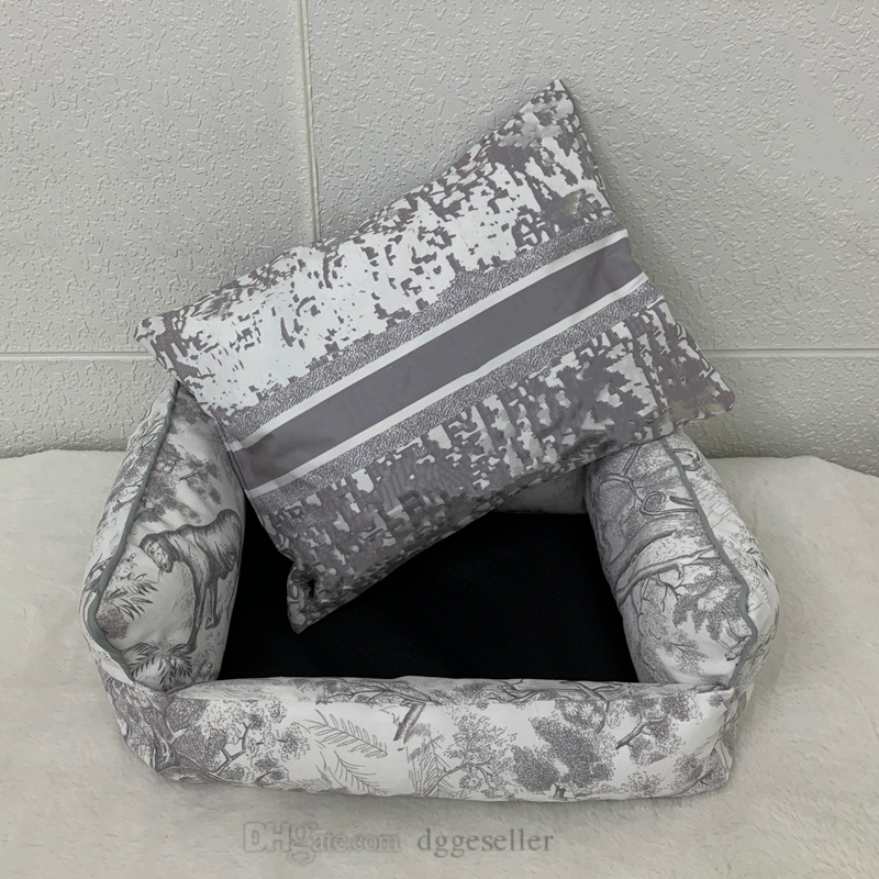 

Classic Pattern Pet Kennels for Small Medium Dogs Designer Dog Bed Breathable Soft Padding with Nonskid Bottom Pets Nest Mat Removable Cloth Cover Dog Beds Pink S M10