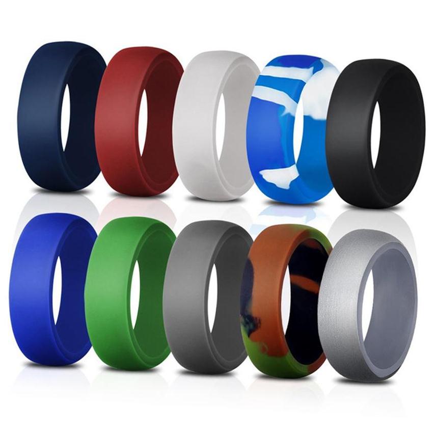 

Pcs Silicone Rings Sets For Women Men Anniversary Engagement Wedding Bands Christmas Gifts Punk Decoration US 7-14 CN034 Band210r