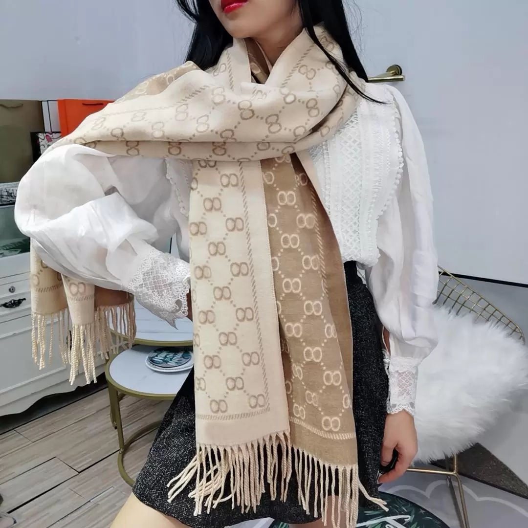 

High Quality Women Cashmere Scarf Full Letter Printed Scarfs Designer Soft Touch Winter Long Shawls