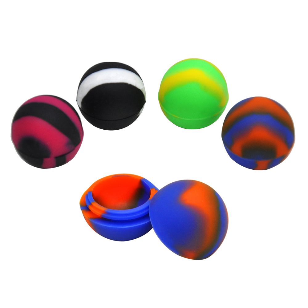 Ball Shape smoking Nonstick Silicone Stash For Wax Portable Colorful Container Oil Jar-image-799924735