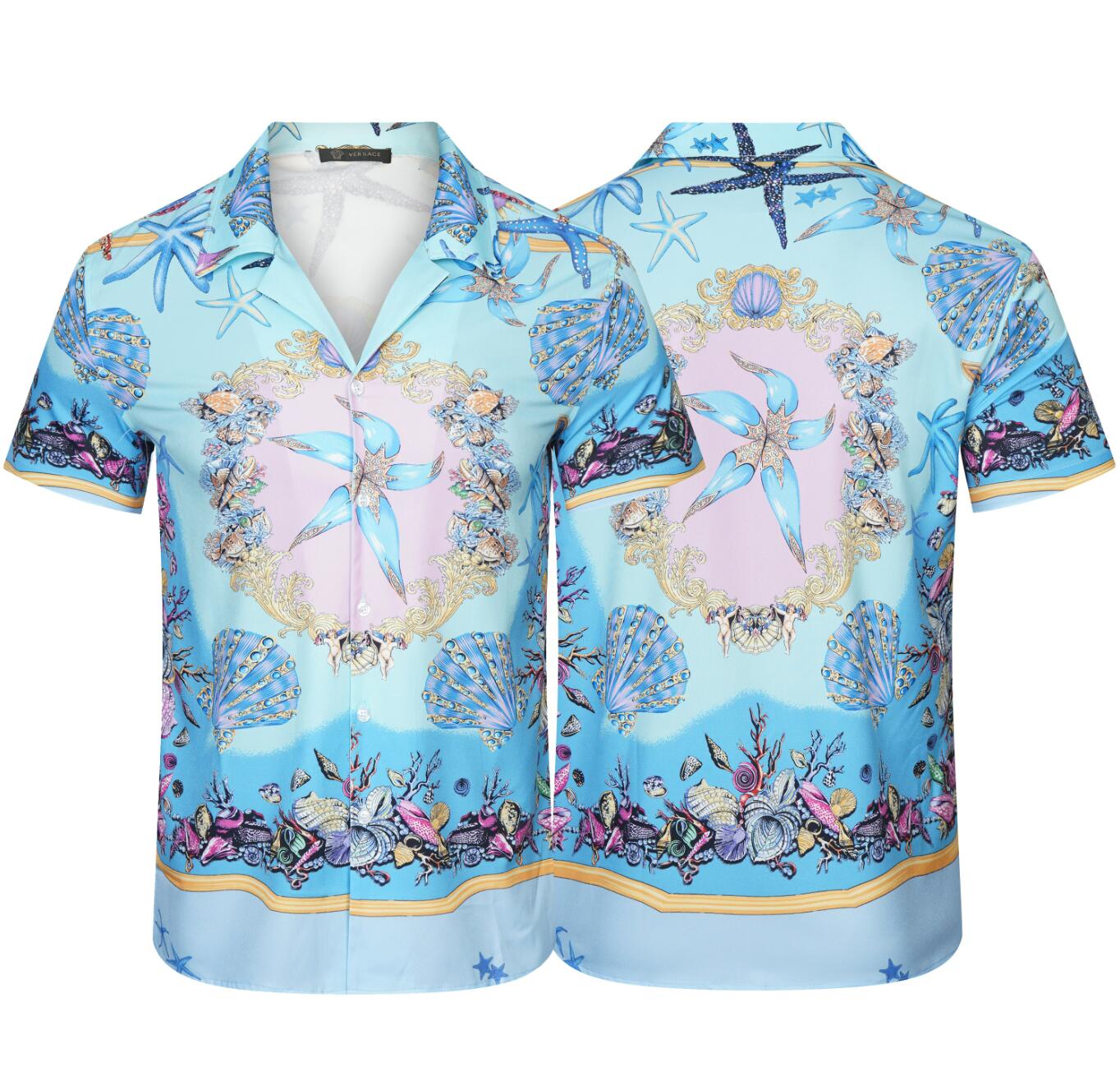 

Fashion Luxury Men's Casual Shirts Women Short Sleeve Loose High Quality Basic Style 2022 New Summer Polo Top, Blue