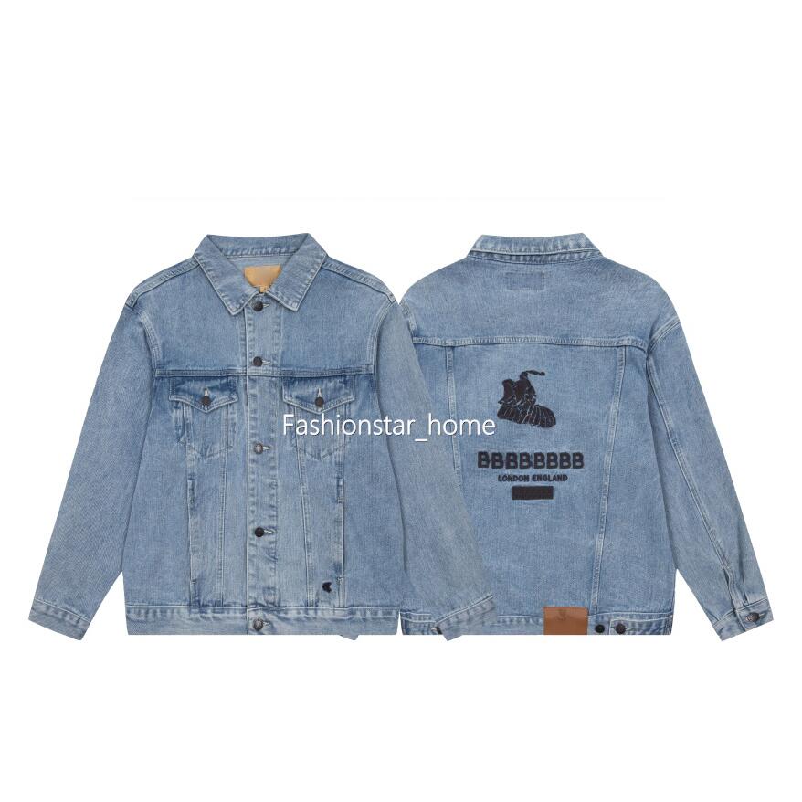 

22FW France New Washed Denim Jackets Classic Box Letter Embroidery Early Spring Autumn Jacket High End Street Casual Cardigan Man Women Fashion Outwear TJAMJK110, Blue