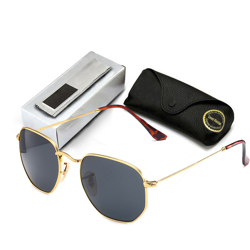 Luxury Hexagonal Rays Sunglasses Men Women Retro Sun Glasses Eyewear Oculos De sol 3548G21 Band With Logo