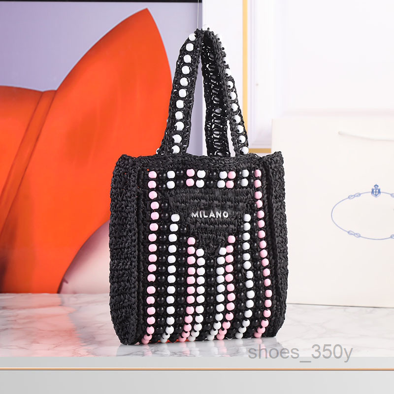 

Evening Bags 2022ss New Beads Tote Bag Straw Small shopping bag Fashion handbag 3 Colors Top Quality Crochet Beach Totes Large Capacity Hol