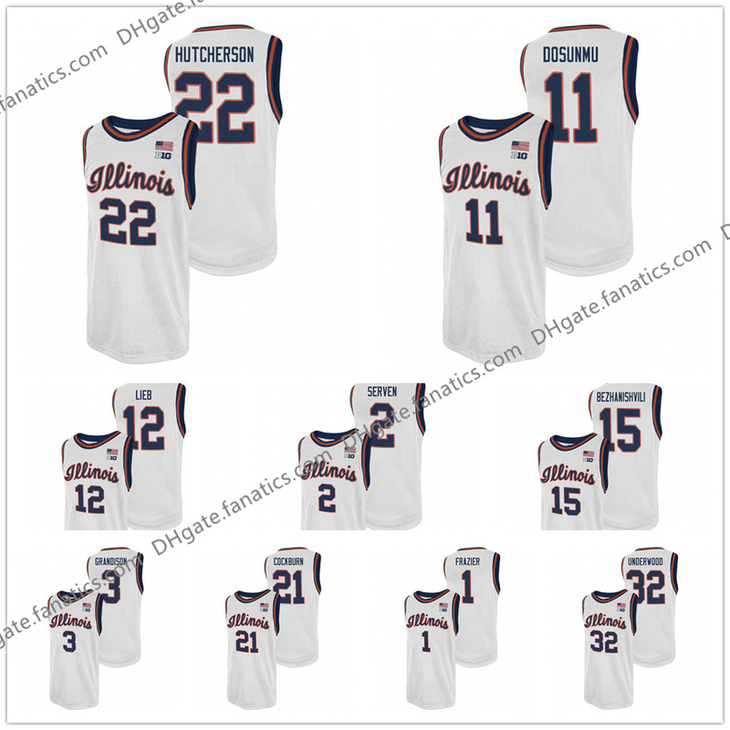 

Illinois Fighting Illini 2021 College Basketball Swingman Jersey Custom Ayo Dosunmu 21 Kofi Cockburn 1 Trent Frazier Andre Curbelo 33 Coleman Hawkins Stitched, Youth as photo