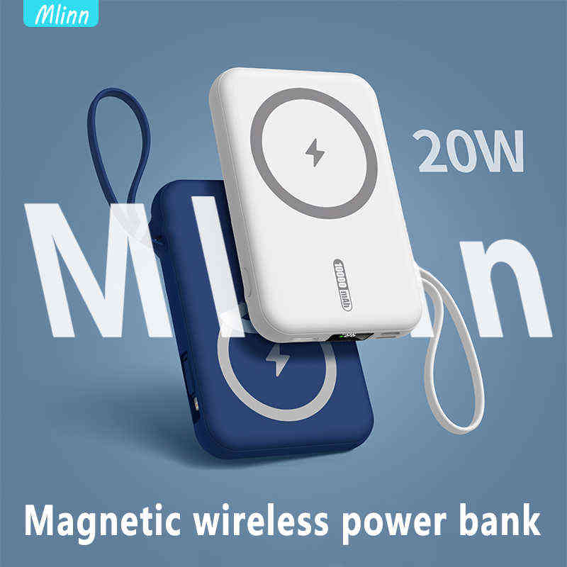 

Cell Phone Power Banks 10000mAh 20W Magnetic Wireless Fast Charger Power Bank Mobile Phone For iPhone12 13 Pro Max powerbank External auxiliary battery T220905