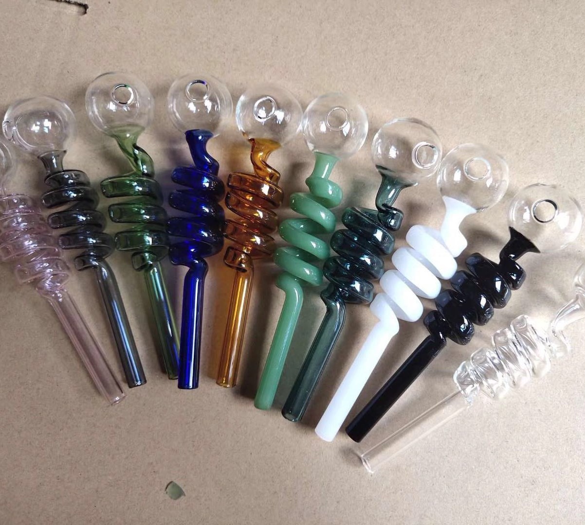 

Thick Glass Oil Burner Smoking Pipes Hand-made Colorful Mini Water Pipe Glass Tube
