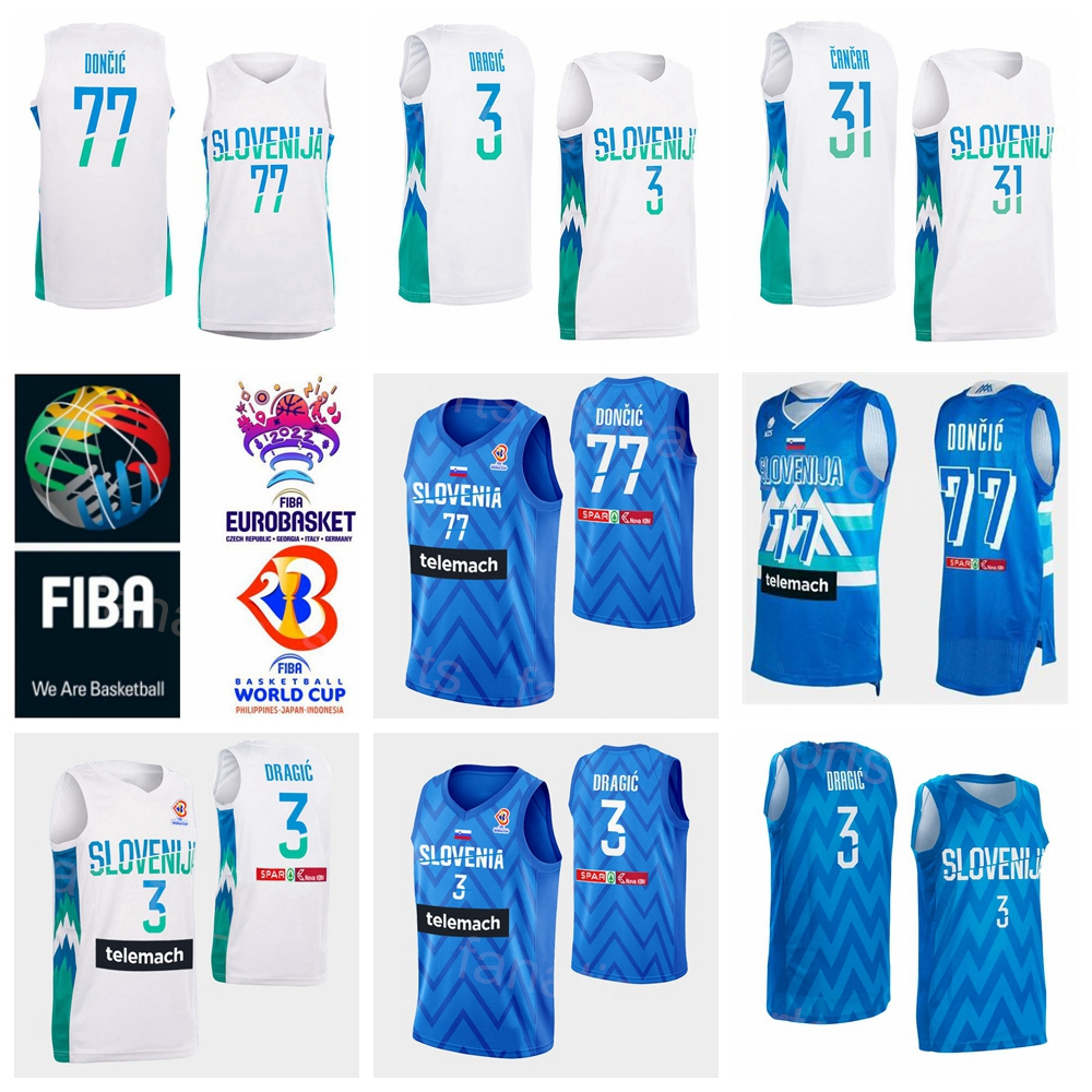 

Slovenia 2022 EuroBasket National Team Basketball 11 Jaka Blazic Jersey 30 Zoran Dragic 8 Edo Muric 3 Goran Dragic 10 Mike Tobey Luka Doncic 77 Sport Screen Print, Navy