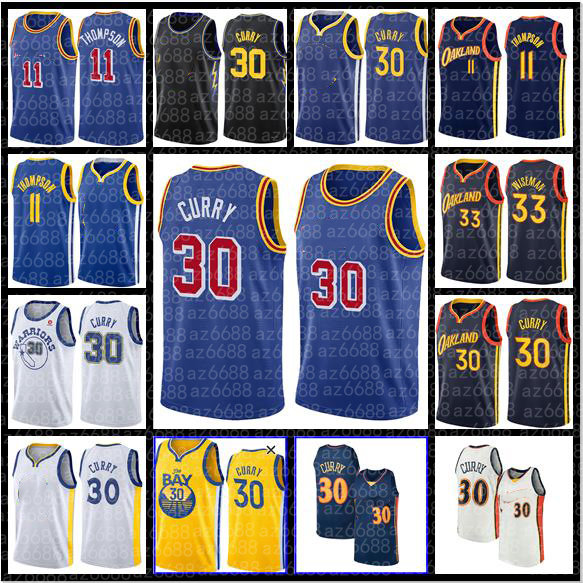 

Stephen Curry Jersey Golden State''Warriors''Klay Thompson 30 33 11 James Wiseman Basketball 75th City Davidson Wildcat Anniversary Jerseys