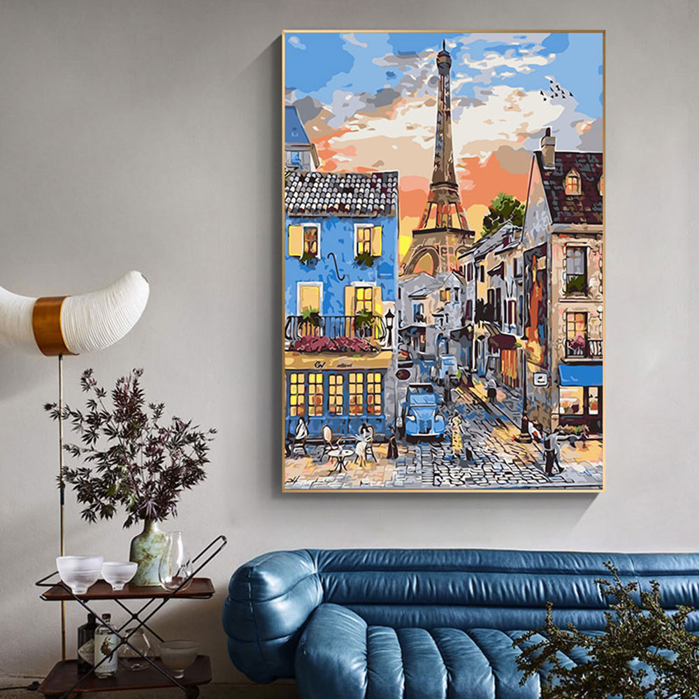 

Canvas Painting Abstract Building Tower House Modern City Posters And Prints Wall Art For Living Room Bedroom Decoration