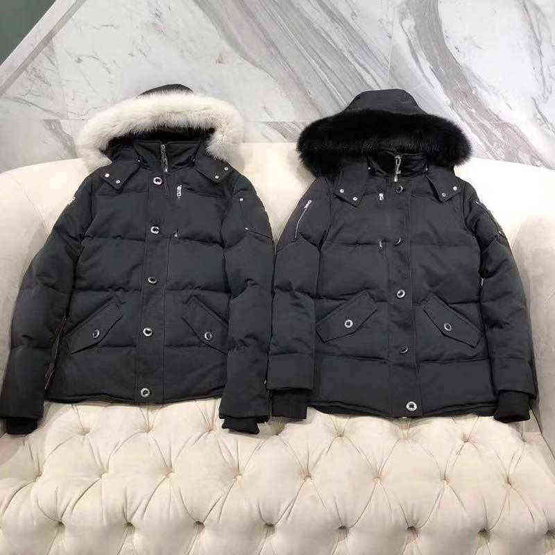 Men's Down Parkas Jacket Fur Collar Parka Winter Moose Waterproof White Duck Coat Cloak Fashion Men and Women Couples Casual Version to Keep
