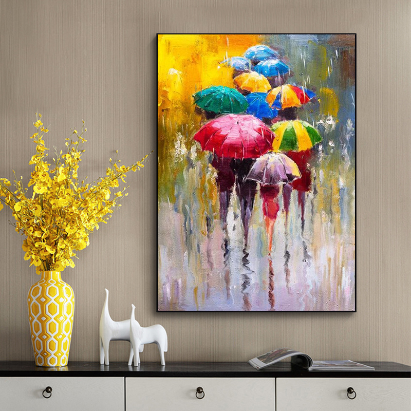 

Canvas Painting Abstract Portrait Oil Paintings Print On Canvas Art Prints Girl Holding An Umbrella Wall Art Pictures Home Wall Decoration
