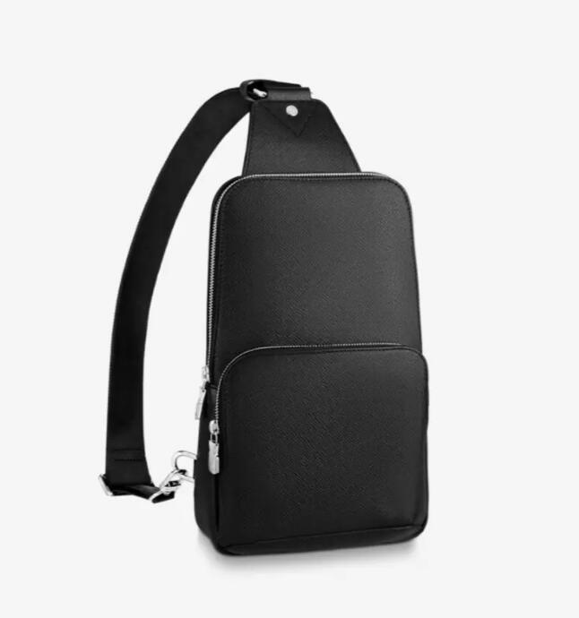 

Avenue Sling Bag Men's Crossbody Men Casual Sporty Shoulder Genuine Leather Male Chest Pack Luxury Messenger Handbag Real Taiga, Black plaid