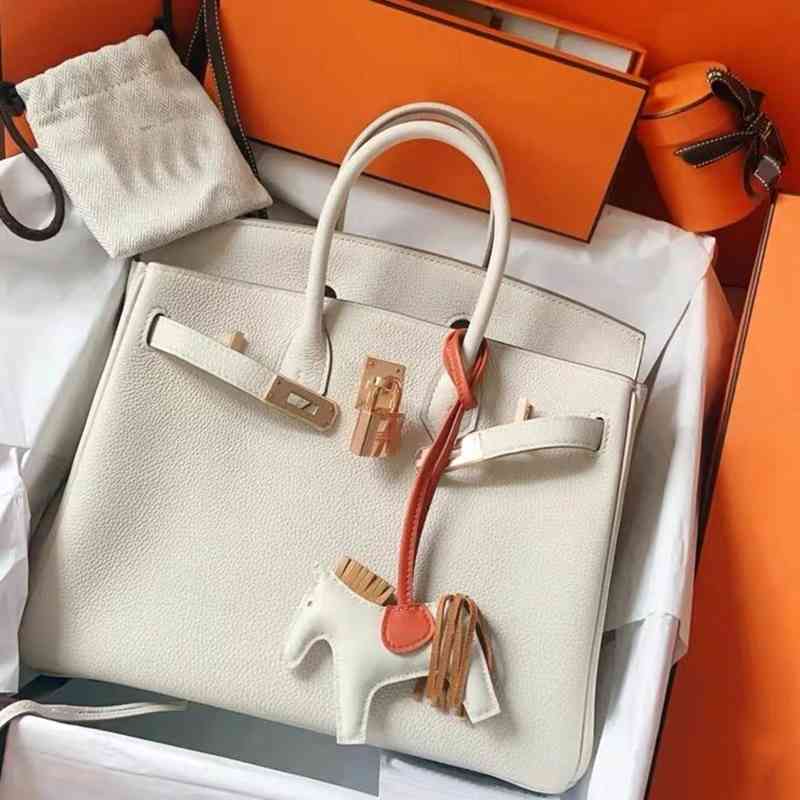 

Designer Bags Birkins Handbag Herme Women Luxurys Cow Togo 25 30 35 Portable Leather Women's High Sense Large Capacity Bride's Tote Bag