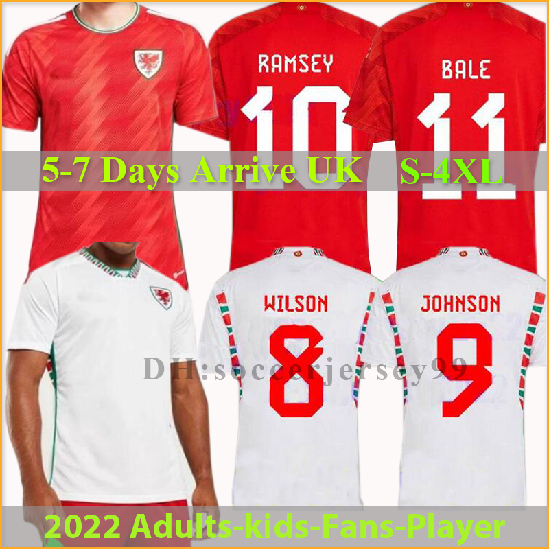 

2022 wales soccer jerseys National Team HOME away BALE JAMES RAMSEY Men kids maillot de football shirts ALLEN VOKES Camiseta futol Uniform, Hone player version