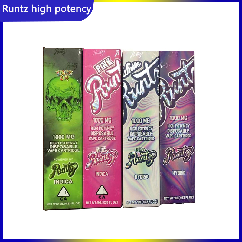 

Runtz disposable high potency vape pen kit 1000mg Rechargeable Battery 1.0ml cartridges 240mah