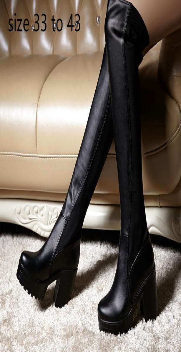 

black elastic patchwork over the knee thigh high boots fashion luxury desig, Black come with box