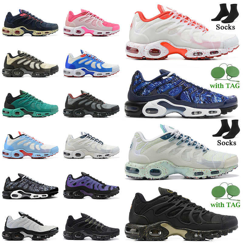 Avec Chaussettes 2022 Tn Plus Terrascape Chaussures De Course Mode Femmes Hommes Minuit Bleu Marine Violet Rose Blanc Rouge Noir À peine Volt Gri