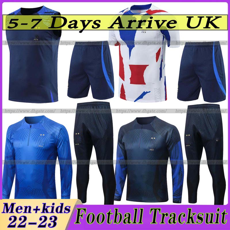 2022 GIROUD MBAPPE Training Wear French Soccer Jerseys Tracksuit National Team HERNANDEZ POGBA GRIEZMANN BENZEMA KANTE Adult Half Zip Football Sh