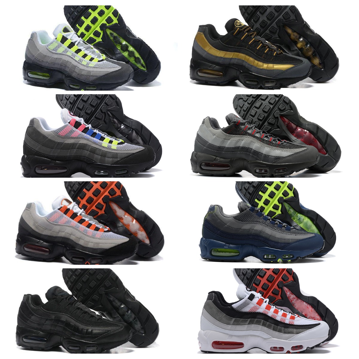 

UNDEFEATED 95 airmaxs Running Shoes Ultra Mens OG air95 TT 20th Anniversary 95s OG Neon Trainer Triple Black White Sole Grey Blue Greedy Outdoor Chaussures Sneakers, Bubble package bag