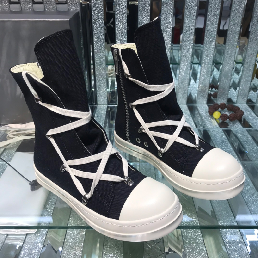 

Designer Sneaker Rick Strobe Hexa Sneaks shoes Nylon canvas Owens Woven Lace-up High-Top Casual Sneakers STROBE CARGOBASKET IN Size 35-46, Customize