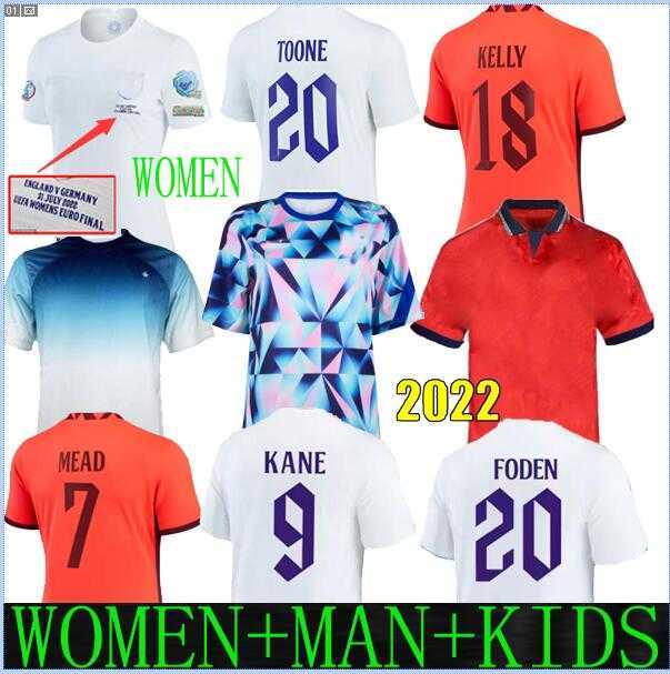 

2022 TOONE soccer jersey 22 23 eNGLanDS FINAL special KIRBY WHITE BRIGHT MEAD KELLYchampions KANE FODEN football shirt women men kids kit, 2022 man away