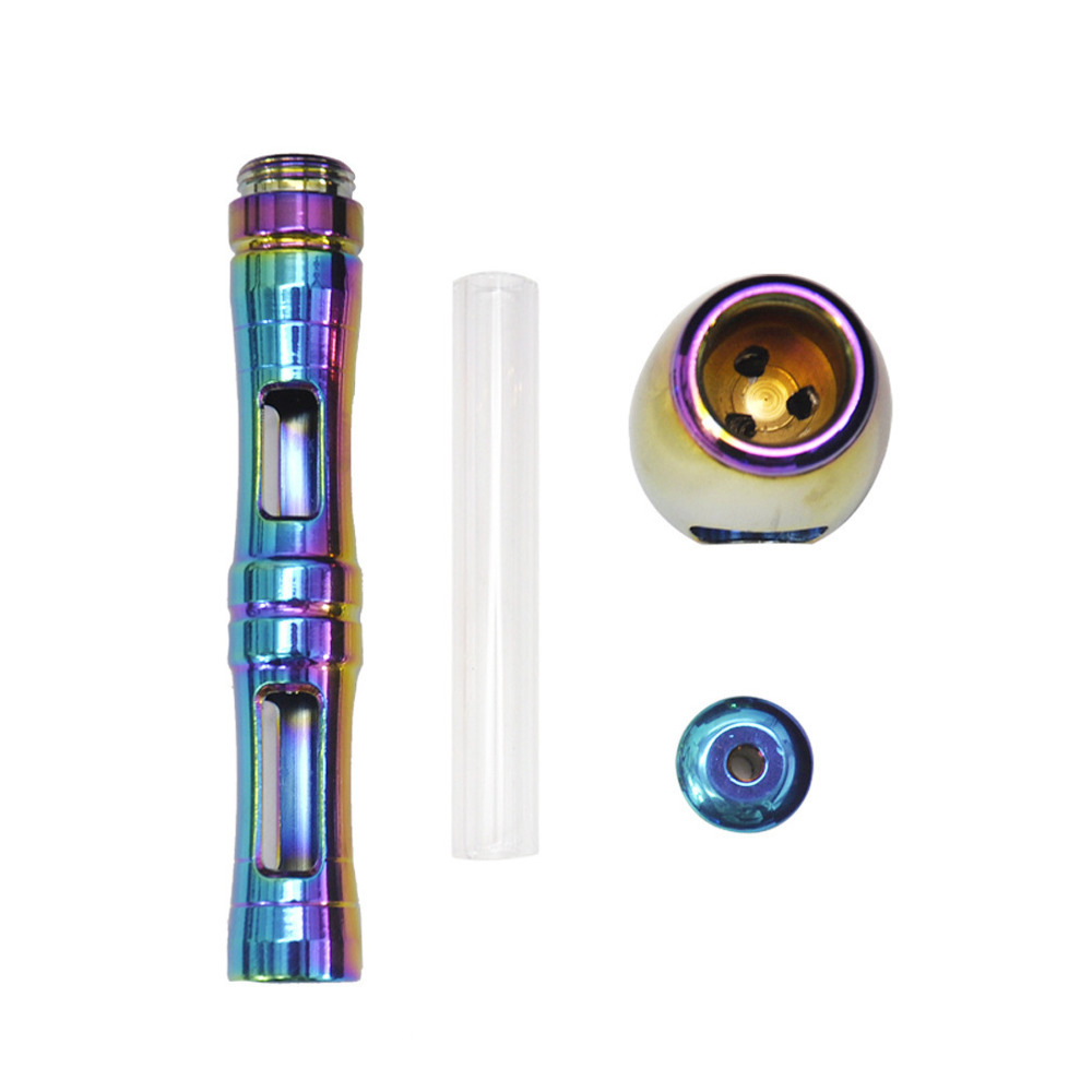 

Colorful Plating Spoon Smoking Pipe&cases Kit Portable Metal Pipe pipes Hand-Pipe