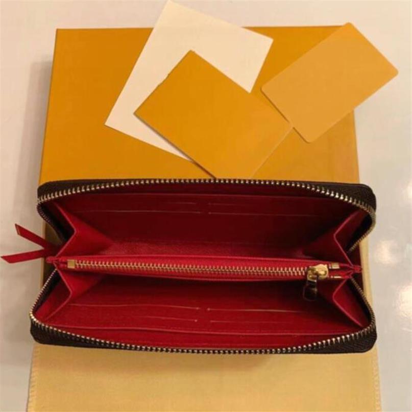 

High Quality clemence wallet Purse Woman Fashion zipper Clutch purses Monogrames Clemence long wallet Card Holder Purse 8899#247Z, Brown flowers