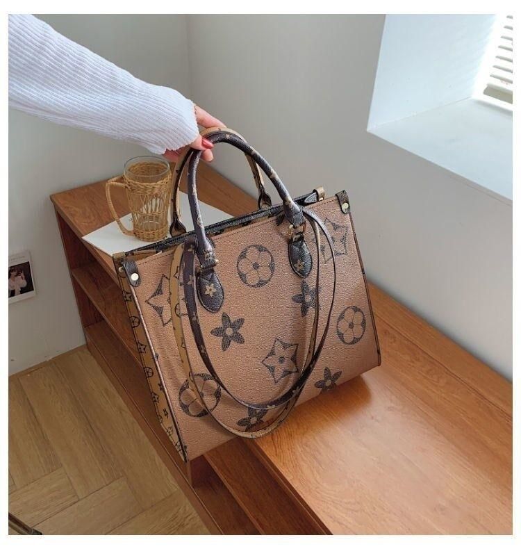 

Handbags Women ONTHEGO MM shopping Bag braided cowhide leather Wild at Heart leopard-print Designers Handbag Purse Tote Shoulderbag Crossbody Clutch, 5-brown