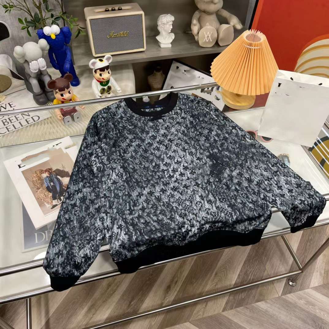 Designer top version Hoodie pure hand 1V 2022 autumn and winter new digital printing logo men's and women's same round neck sweater