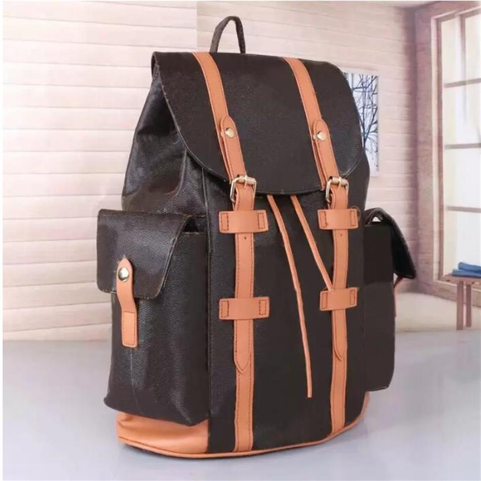 

2022 High Quality Leather Christopher Backpack Luxurys Designer knapsack Men Women Classic Flowers Plaid Schoolbag Satchel Back pack 262e