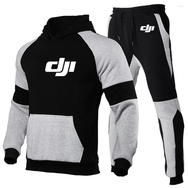 

Men's Tracksuits 2022Spring Men's DJI Professional Pilot Drone Print Autumn Winter Sweatshirt Top Pants Sets Sport High Street Tracksuit