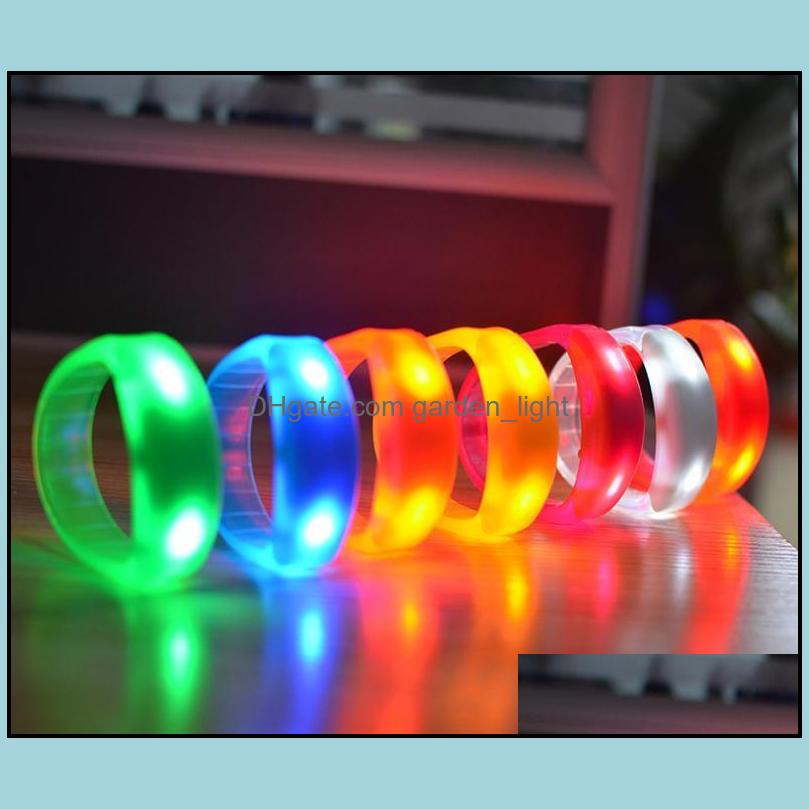 

Other Event Party Supplies 100Pcs Sound Control Led Flashing Bracelet Light Up Bangle Wristband Music Activated Night Club Act Soif Dhrvl