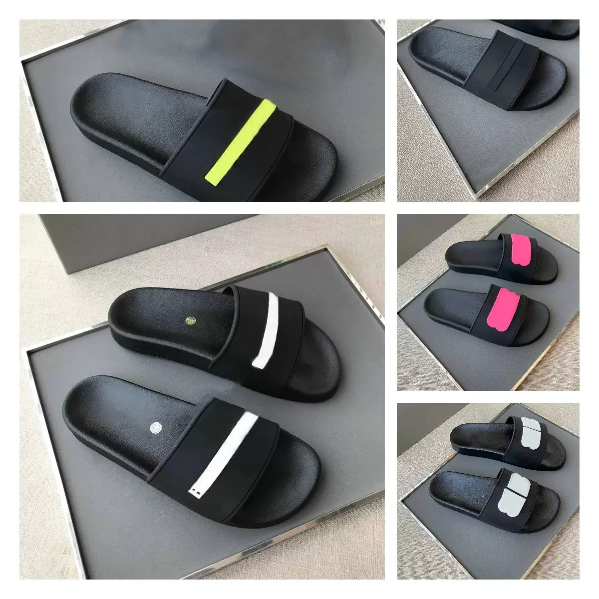 

Designer Slides Slippers For Men Women Sandals Letters Relief Paris Black White Red Flats Bottoms Sliders Summer Pool Bathroom Beach Shoes Loafe, 14