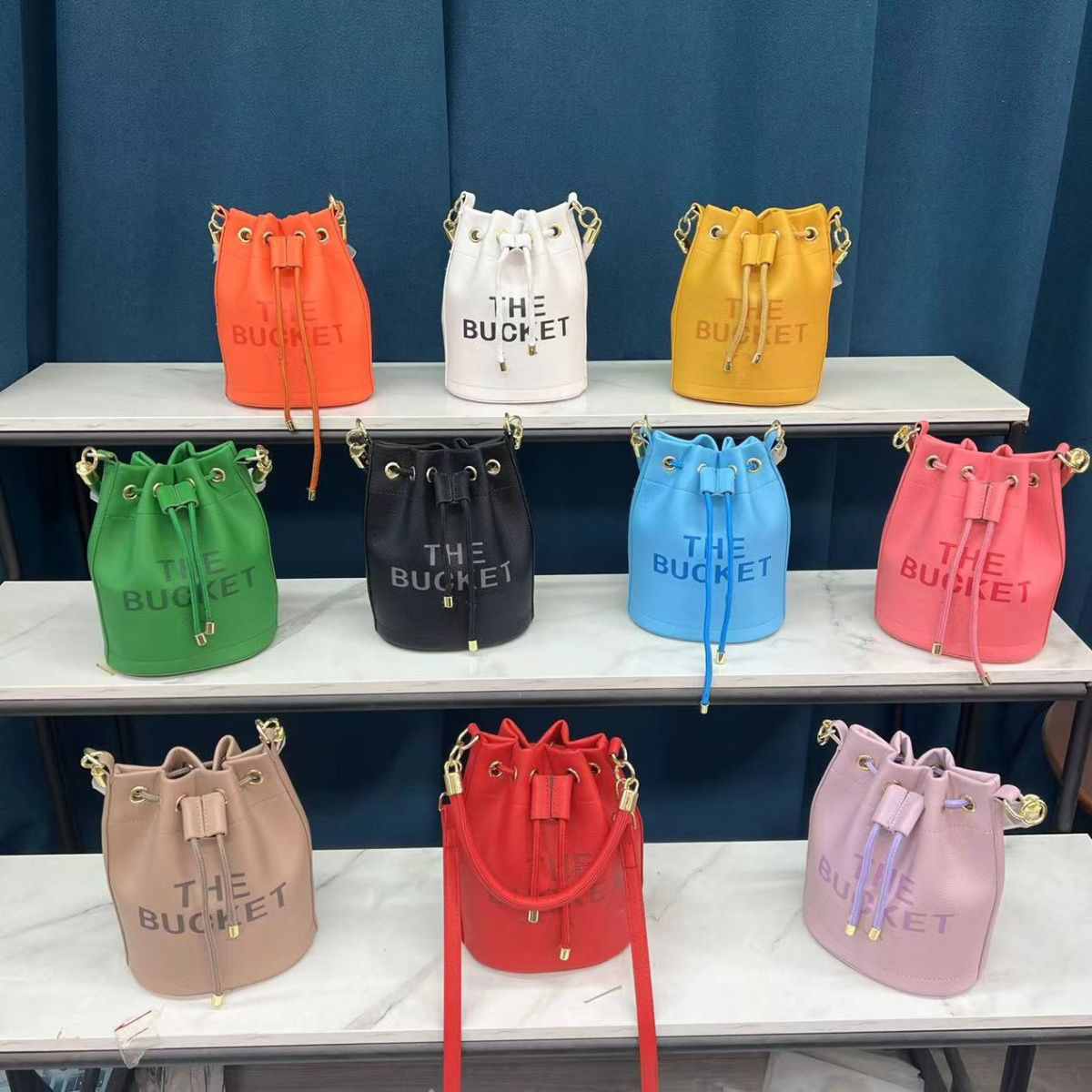 

Vintage the leather bucket bag lady famous desigenr embossing handbag rope handle crossbody totes lagre capacity plain handbags women coin purse shoulder bag, I need see other product