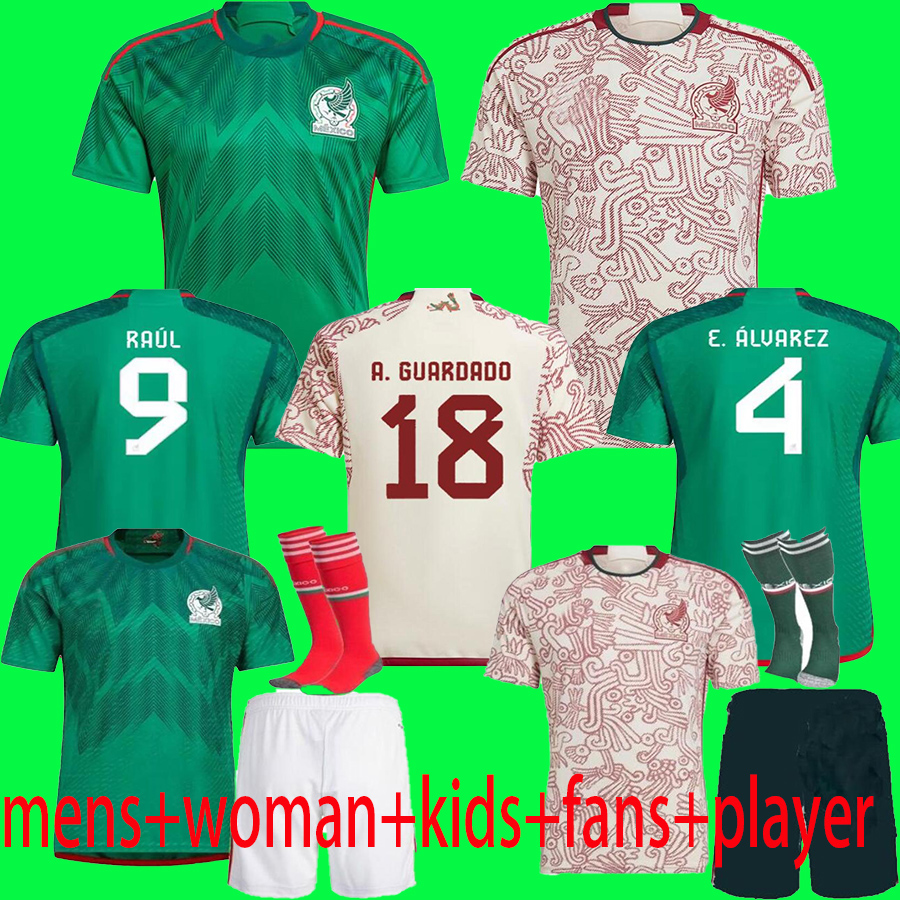 

2022 2023 Mexico soccer jersey home away 22 23 RAUL CHICHARITO LOZANO DOS SANTOS football shirt Kids kit women Men sets uniforms Fans player Version, 2022 away +patch