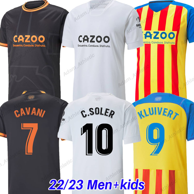 

camiseta CAVANI Valencias soccer jerseys 22 23 C.SOLER GAYA KLUIVERT football shirts S.CASTILLEJO A.ALMEIDA G.PAULISTA HUGO DURO jersey 2022 2023 men kids kit, 22-23 home