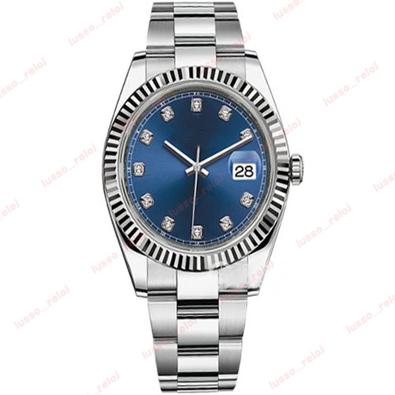 

men mens watches sapphire crystal Watch Blue Black White Automatic Mechanical 41MM diamond dial datejust Stainless oyster band Wri267v, 10