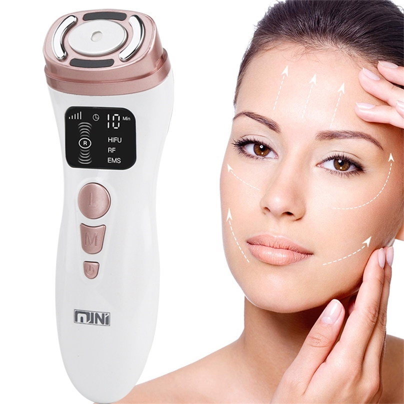 

Face Massager 3 in 1 Mini Hifu Machine Ultrasound RF EMS Beauty Device Neck Lifting Tightening Skin Rejuvenation Care Product 220906