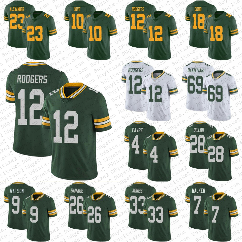 

Jersey 12 Aaron Rodgers Jones Jaire Alexander Brett Favre Packer Football''Nfl''Jerseys AJ Dillon Love Eric Stokes Darnell Savage David Bakhtiari Randall, Mens