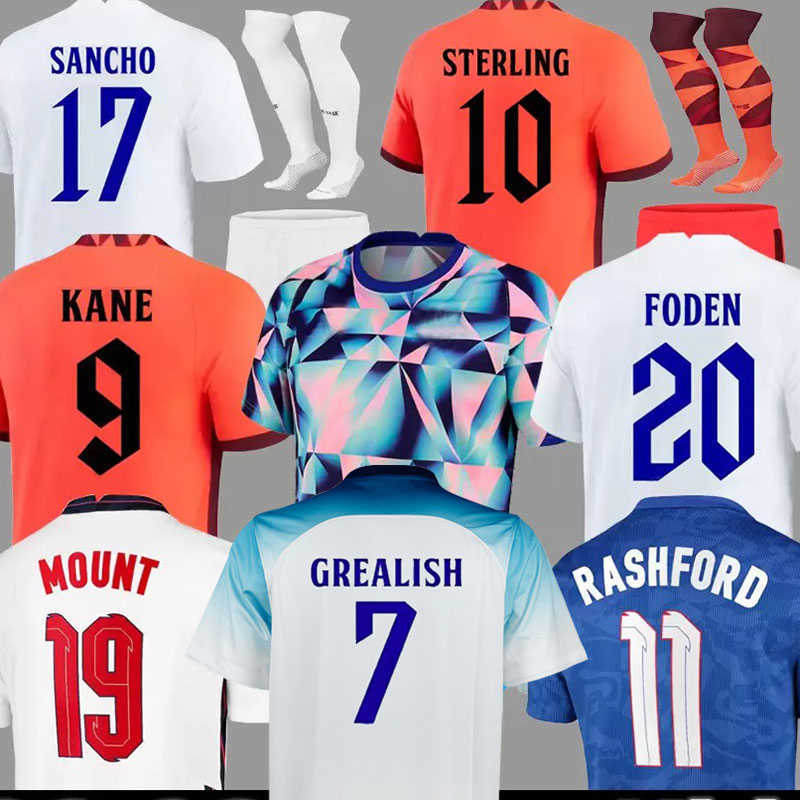 

2021 2022 QATAR World Cup SANCHO RASHFORD Soccer Jerseys 2023 ENGLAND KANE STERLING GREALISH National team Football Kit 22 23 Red shirts, 2 home 2022
