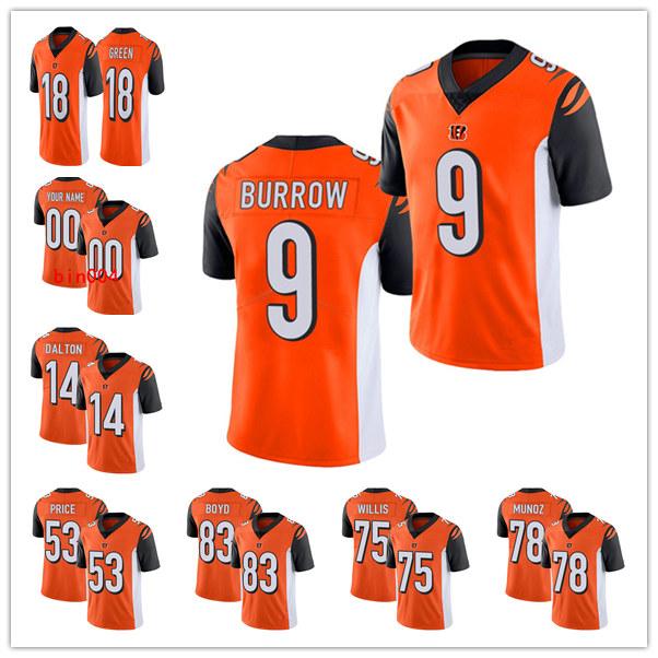 

Jersey Cincinnati''Bengals''MEN Women youth Football Joe Burrow Orange''nfl, 18