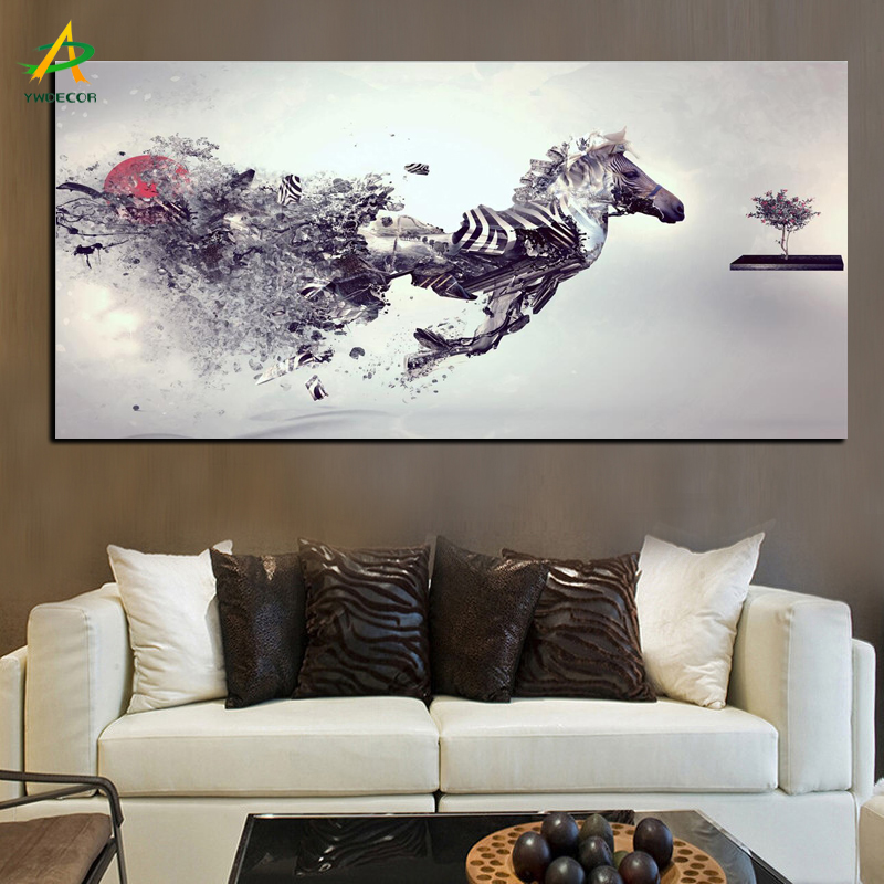

Running Horse Canvas Painting YWDECOR Personalized Creative HD Prints on Canvas Poster Wall Art Picture Living Room Home Decor