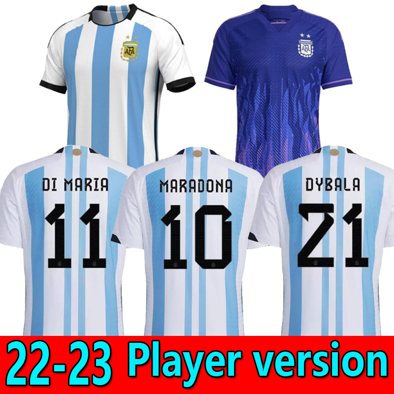 

Argentina Player Version Soccer Jerseys home away 2022 2023 DI MARIA DYBALA .MARTINEZ Football Shirt AGUERO MARADONA MONTIEL maillot men camesita, 22/23 away 2