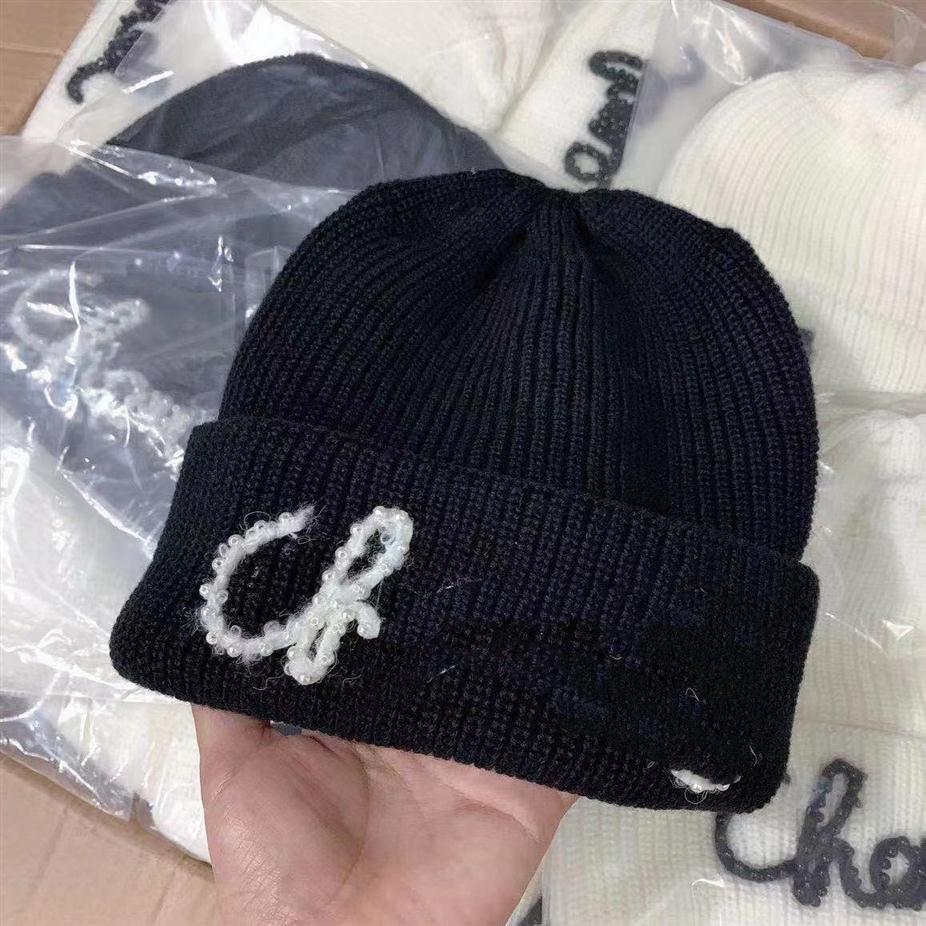 

Luxury Knitted Hat Designer Beanie Cap Mens Fitted Hats Unisex Cashmere Letters Casual Skull Caps Outdoor Fashion High Quality 15 Color244l, White