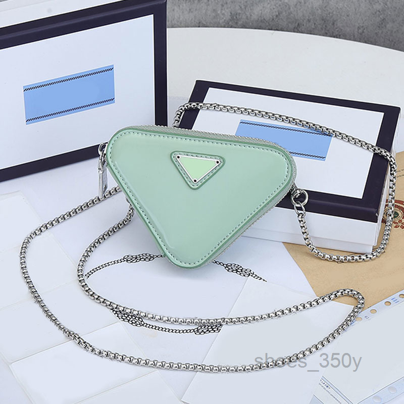 

Evening Bags Mini Chain Triangle Bag Fashion Coin Purse Crossbody Shoulder Bags Clutch Bags Women Handbag Wallets Pendant Genuine Leather S