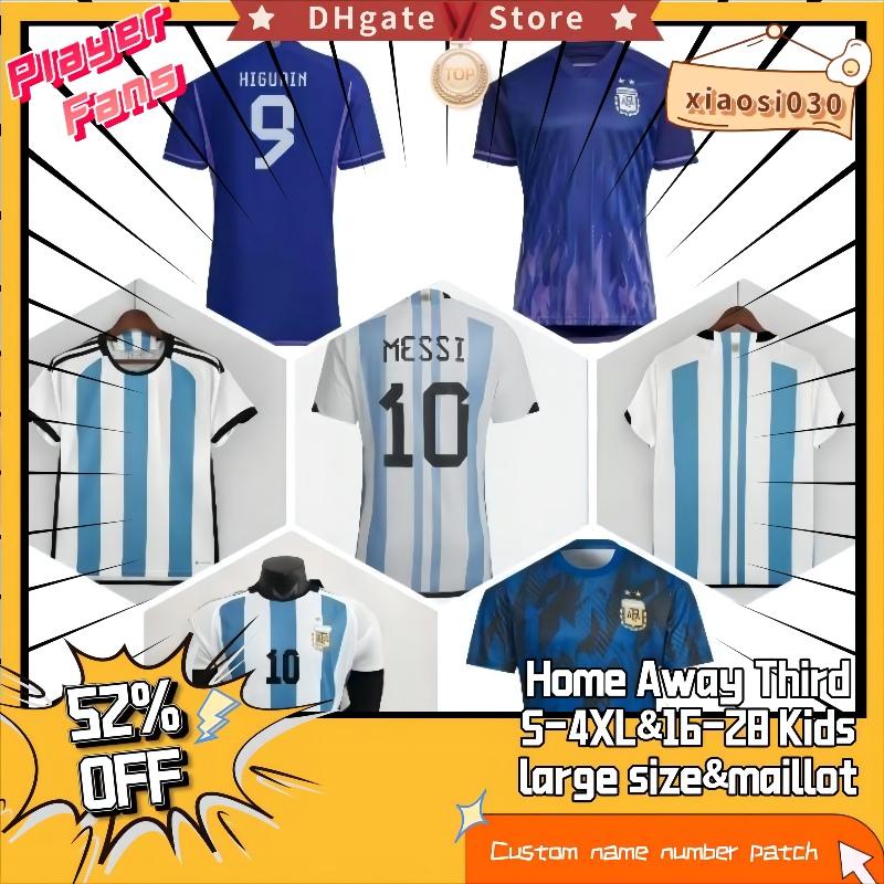 

Argentina soccer jersey 2022 woRLD CUp ARG football shirts DYBALA AGUERO MARADONA DI MARIA MESSIs 22 23 ABC powers fans player Men Kids kit 4XL maillot Jesery, 22/23 player-home