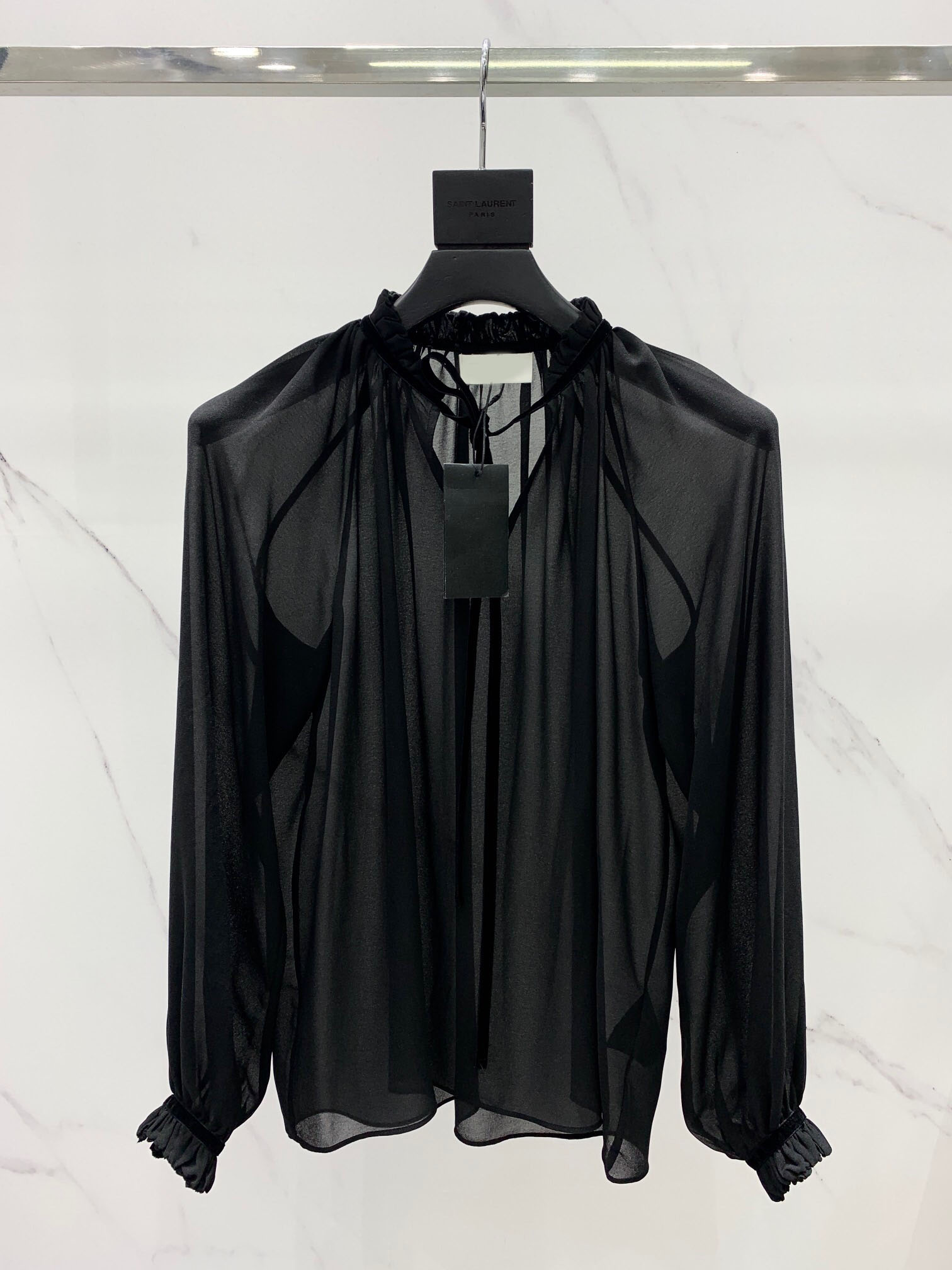 

Fashion Women' T-Shirt Lace Elegant Black Shirt Women 2022 New Autumn Ruffles Collar Long Sleeve Sexy T-shirt Tops, White