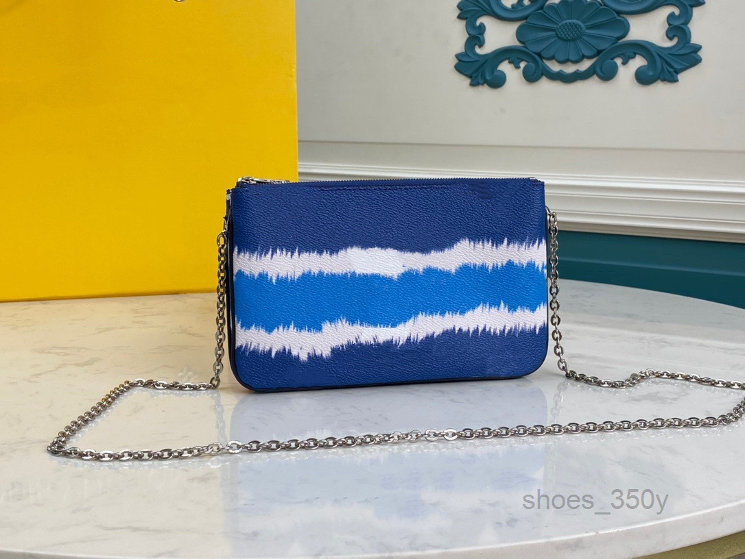 

Evening Bags Top Quality Escale Pochette Double Zip Woman Designer Crossbody Bag Flap Giant canvas Purse Silver-color Hardware M69124Multi